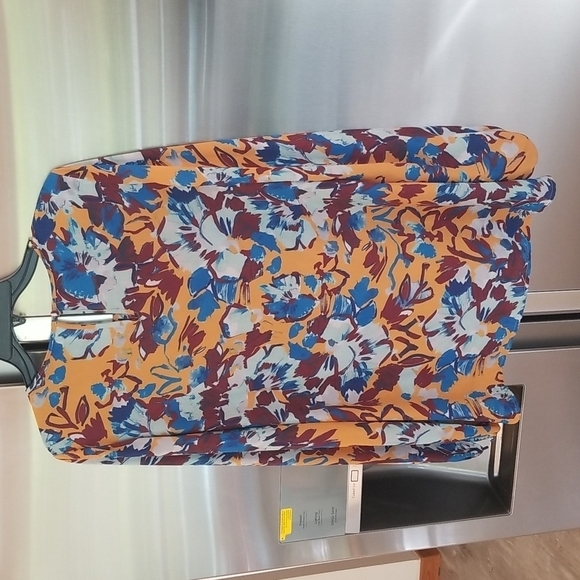 💕PRABAL GURUNG💕 COLECTIVE Ochre Floral Ruffle Front Blouse ~ 14 NWOT - Picture 9 of 14